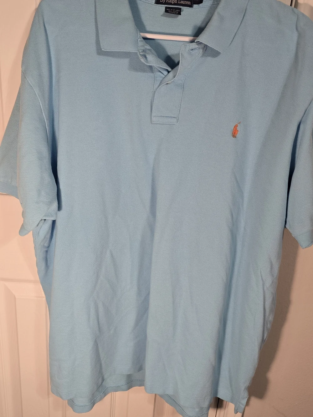Ralph Lauren Men’s Polo in Light Blue with Orange Pony